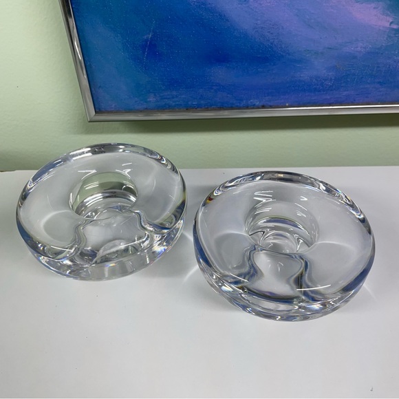 SOLD 2 Dansk Jens Quistgaard Mushroom Votive Candle Holders Lead Crystal Glass - Picture 4 of 13